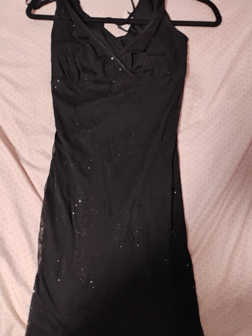 Jodi Kristopher Black Strapless Evening Dress with Sparkle
